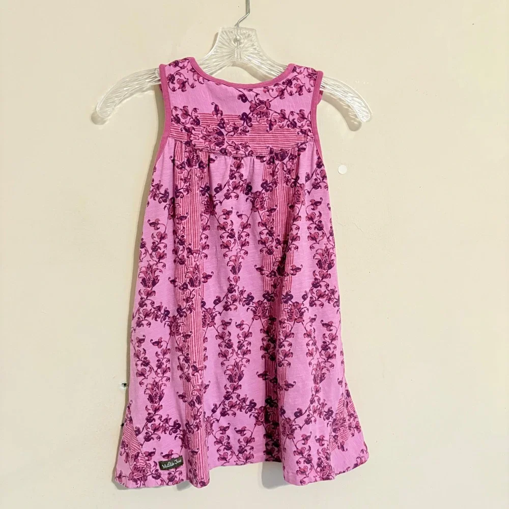 Matilda Jane Girls Clearwater Pink Floral Bow Sleeveless Dress Size 8